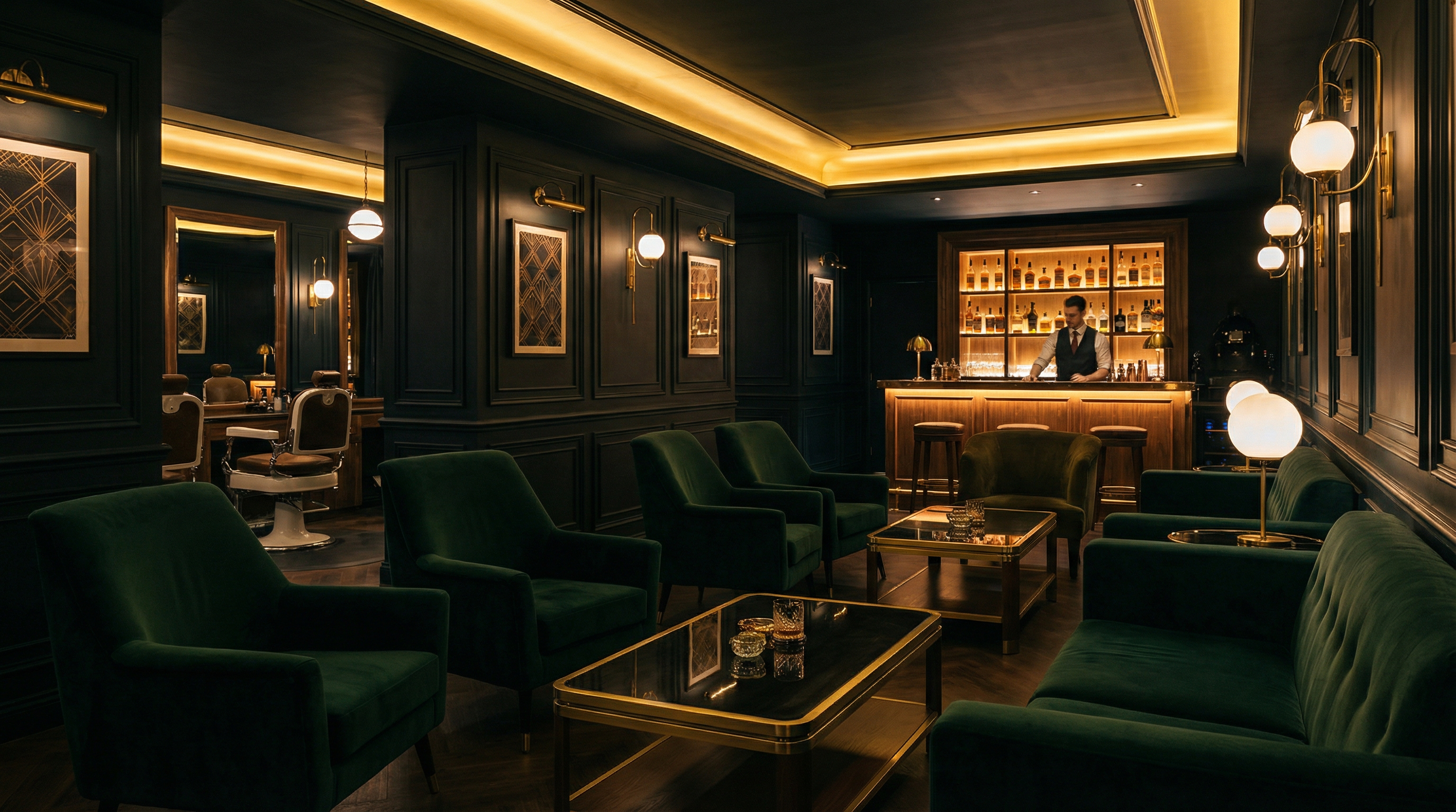 Prime Barbershop Amsterdam — luxury barbershop interior