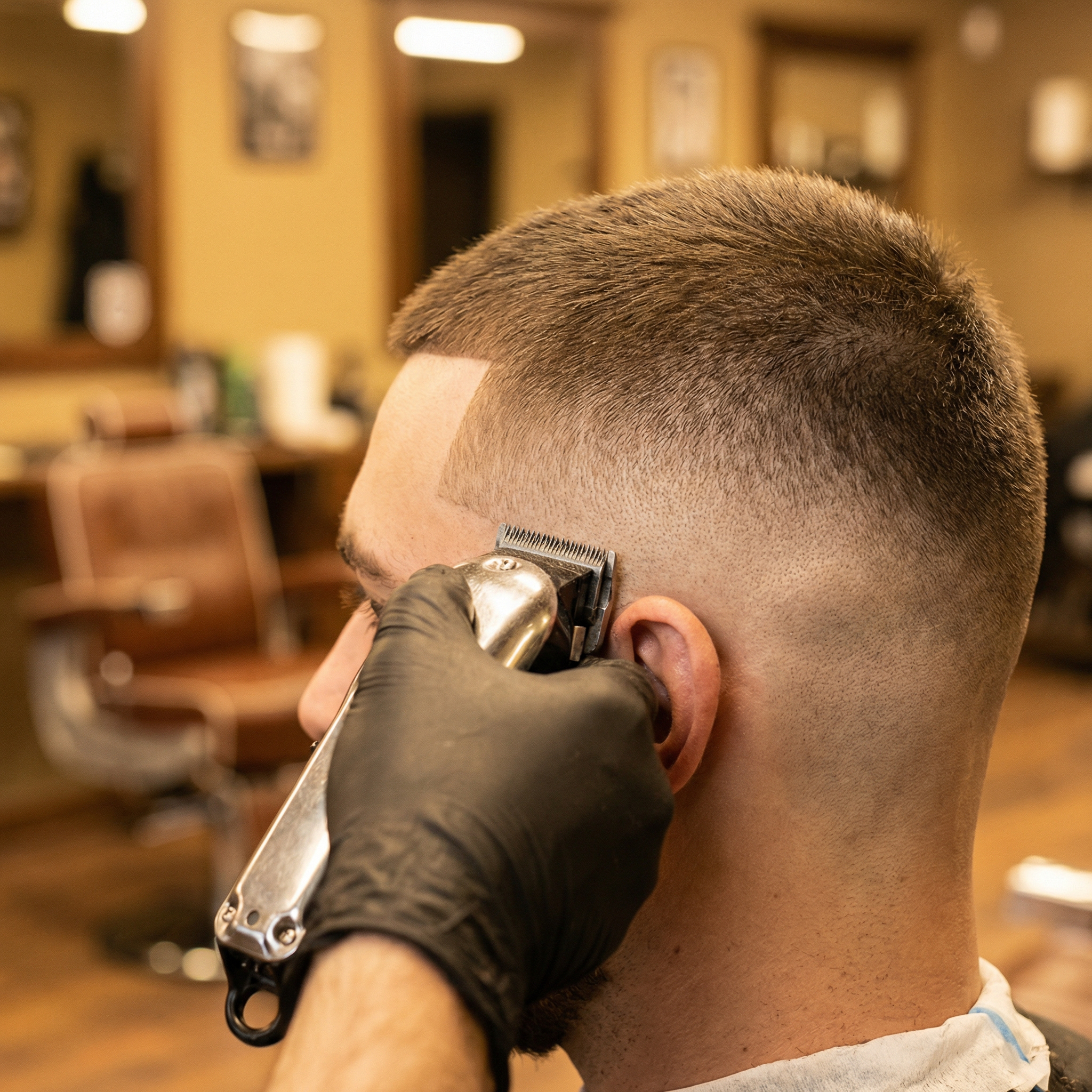 Precision haircut at Prime Barbershop
